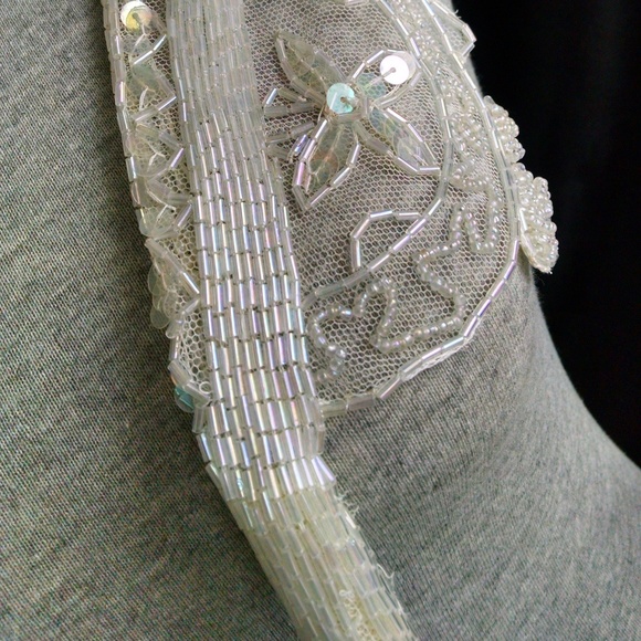 Sequin & Bead Over the Shoulder Wrap-Vintage - Picture 7 of 8